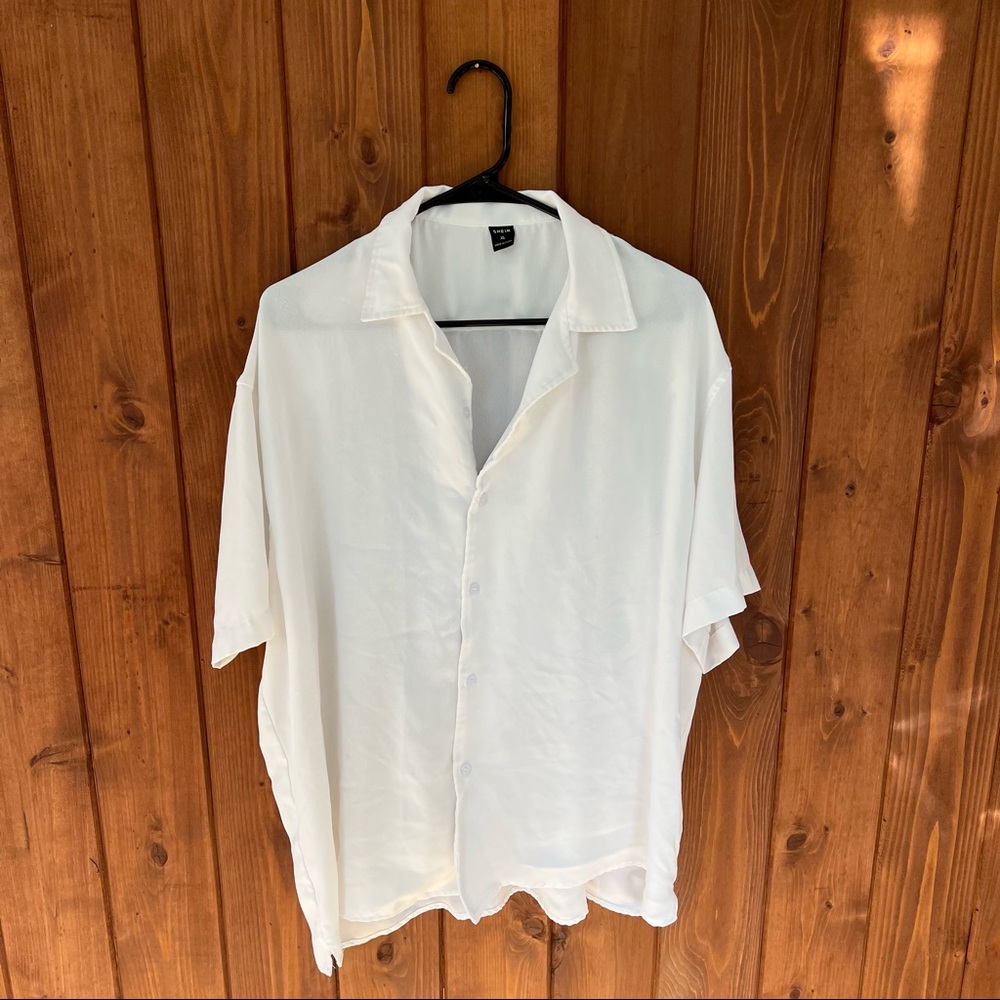 SHEIN white collared button down (XL)
